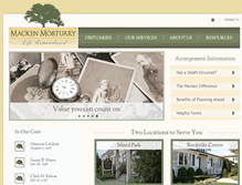 Tablet Screenshot of mackenmortuary.com